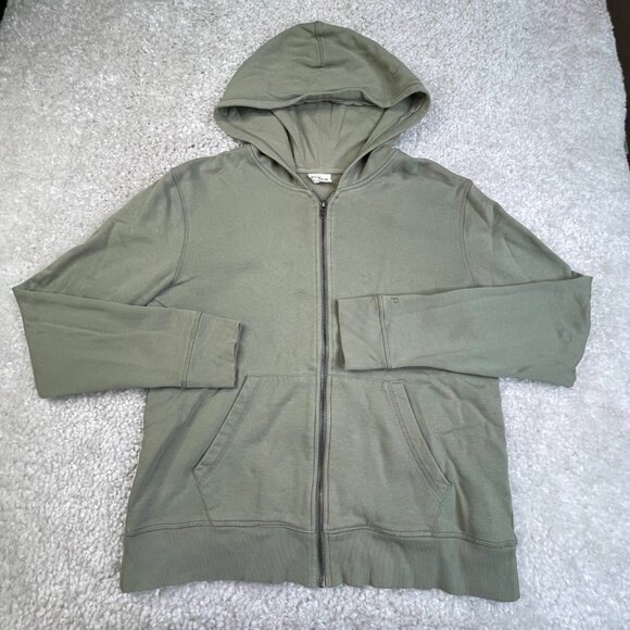 Pact Organic Cotton Sage Green Zip Up Hoodie FLAW - Picture 1 of 9